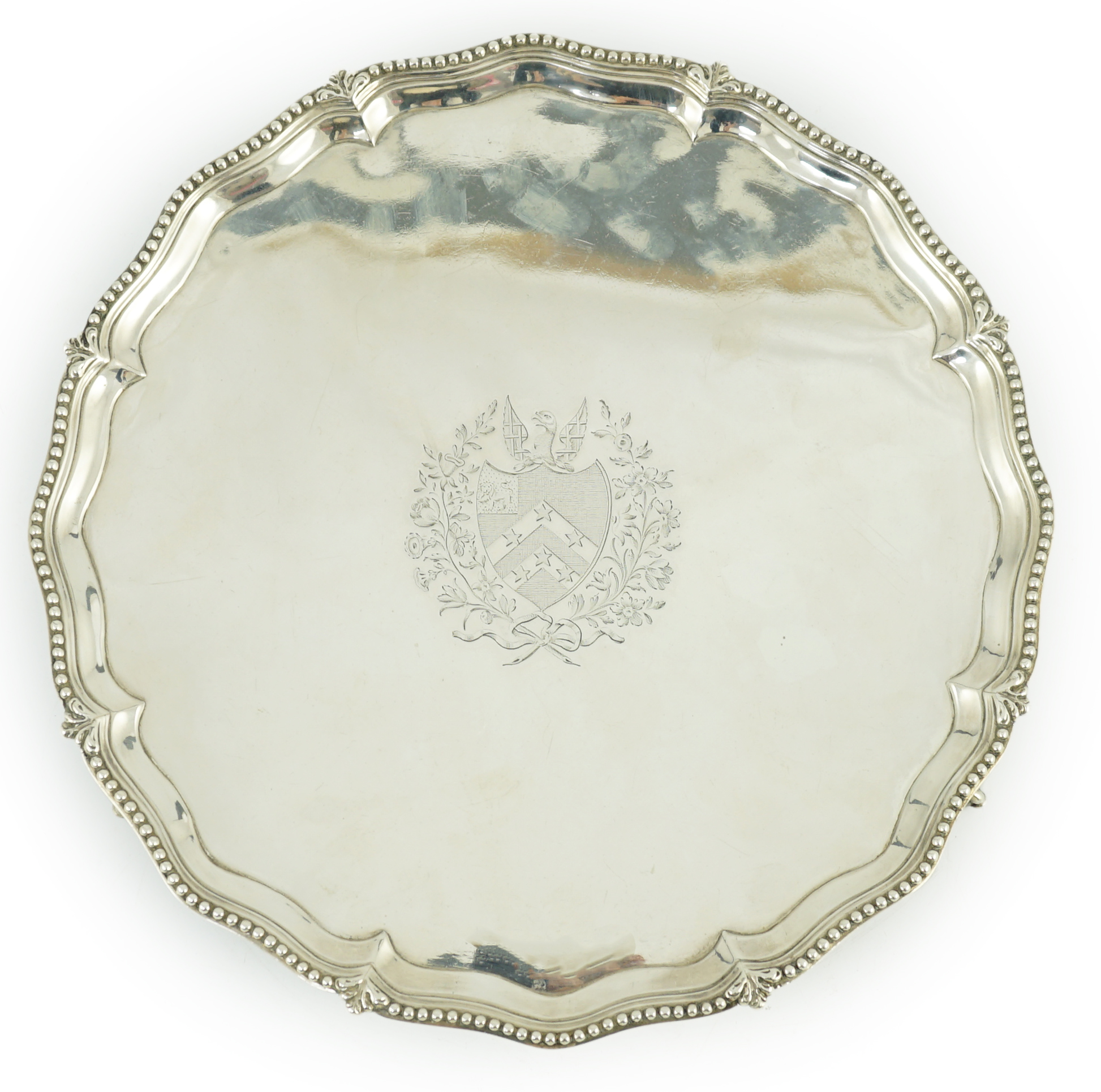 A George III silver salver, by John Crouch I and Thomas Hannam